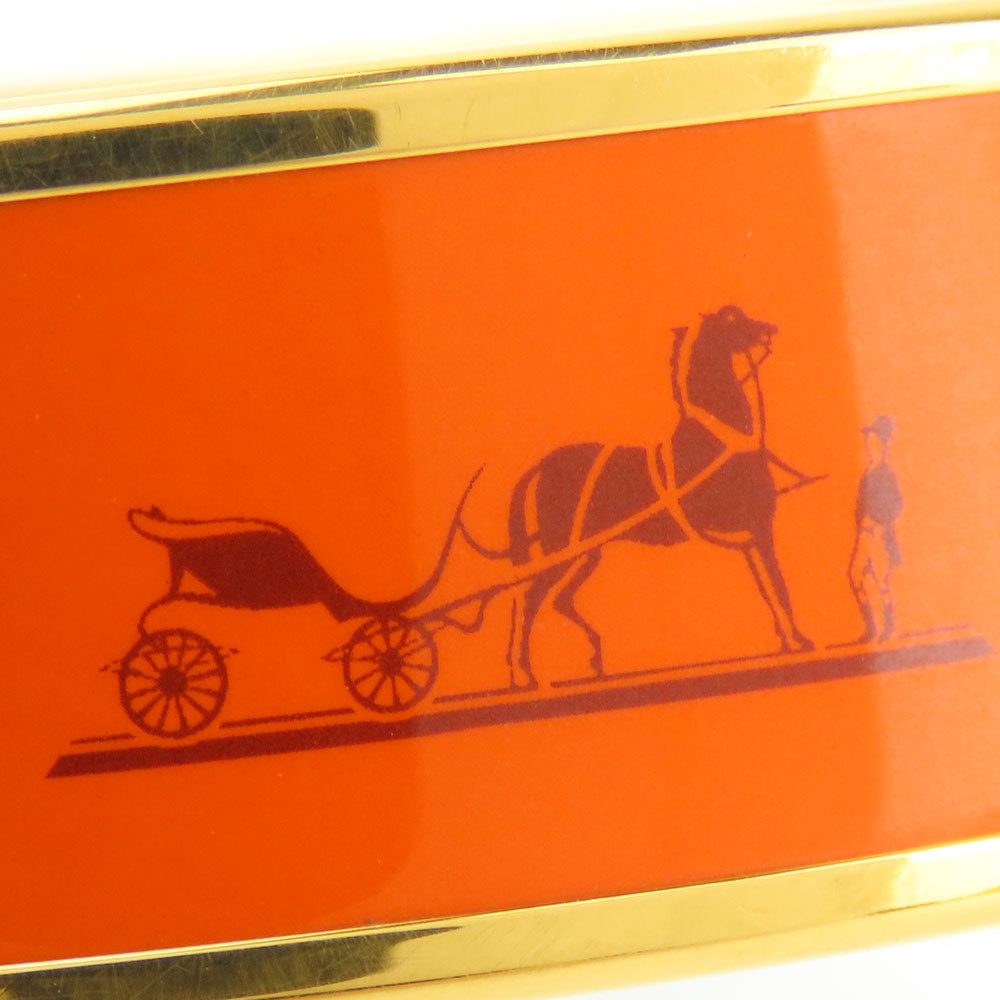 HERMES Bangle Metal, Cloisonne Orange Emilel GM Women Used Authentic