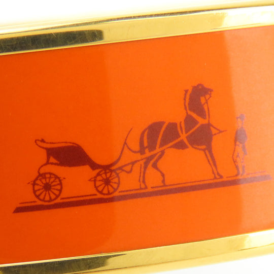 HERMES Bangle Metal, Cloisonne Orange Emilel GM Women Used Authentic
