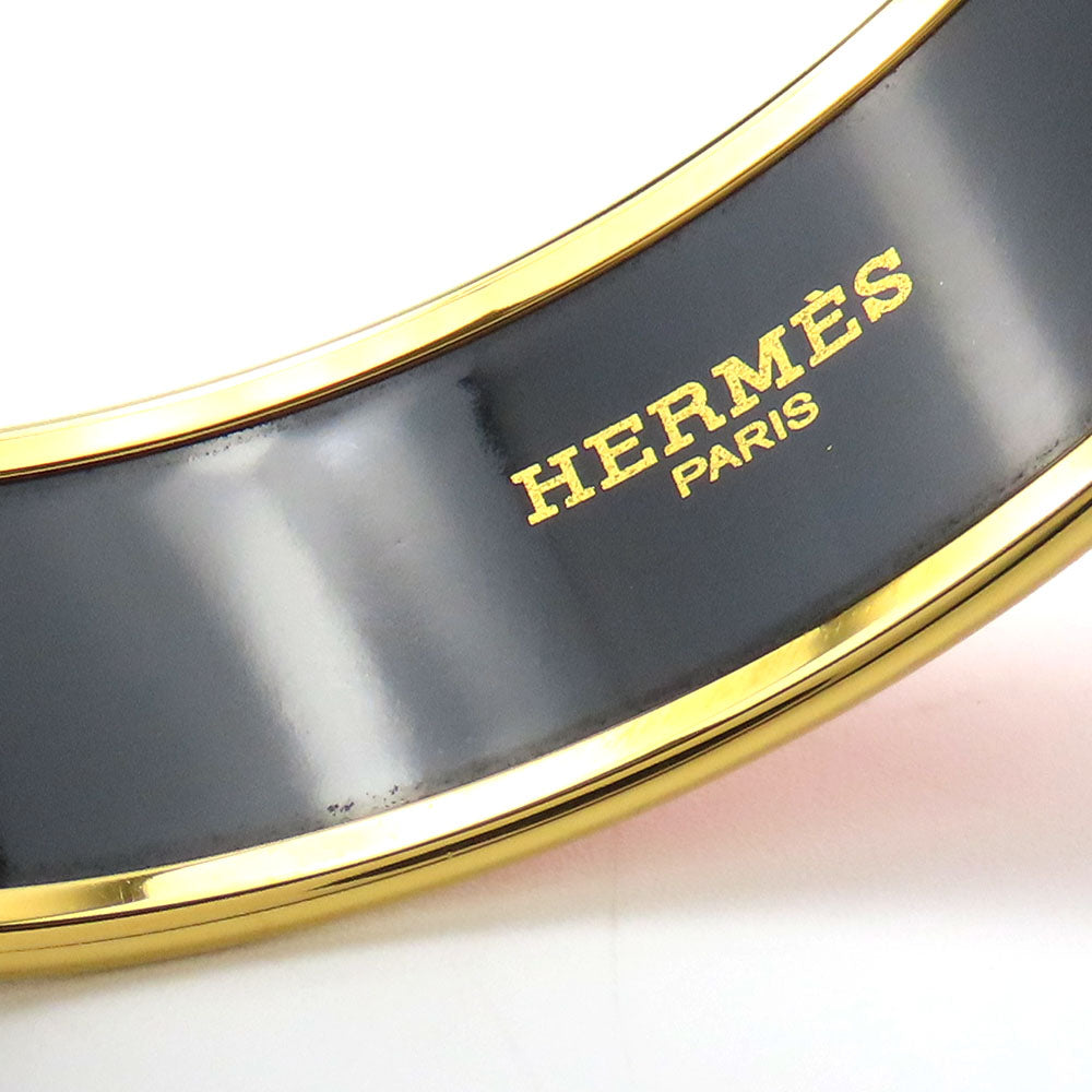 HERMES Bangle Metal, Cloisonne Orange Emilel GM Women Used Authentic