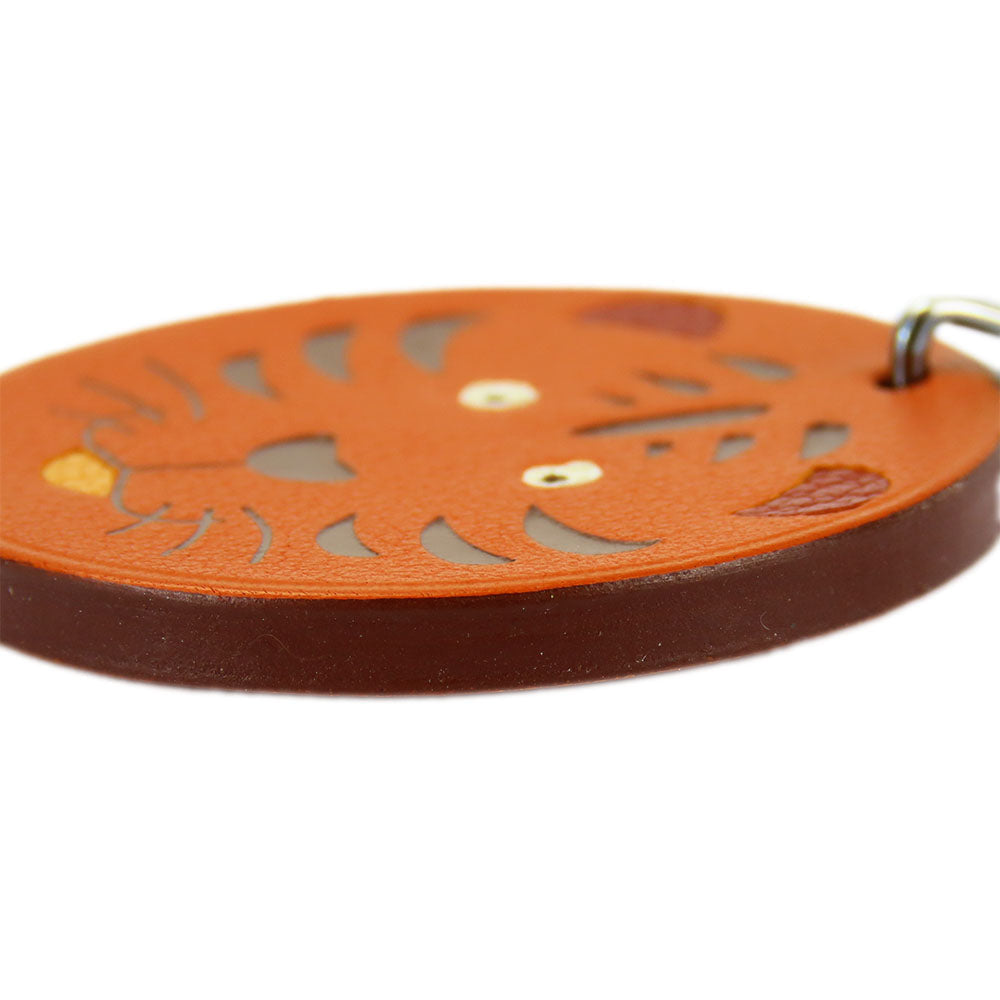 HERMES key ring Leather, Silver925 Orange Women Used Authentic