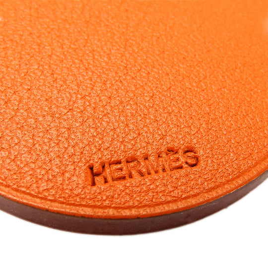 HERMES key ring Leather, Silver925 Orange Women Used Authentic