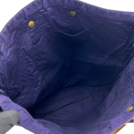 HERMES Tote Bag Cotton, Leather purple Amedaba GM unisex(Unisex) Used Authentic