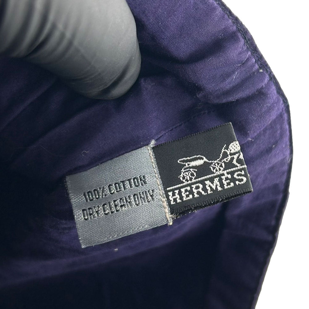HERMES Tote Bag Cotton, Leather purple Amedaba GM unisex(Unisex) Used Authentic