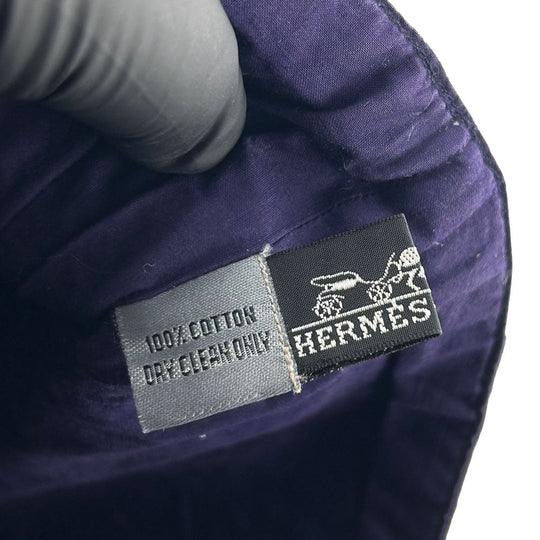 HERMES Tote Bag Cotton, Leather purple Amedaba GM unisex(Unisex) Used Authentic
