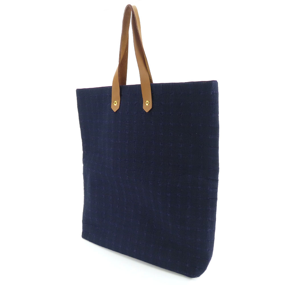 HERMES Tote Bag Cotton, Leather purple Amedaba GM unisex(Unisex) Used Authentic