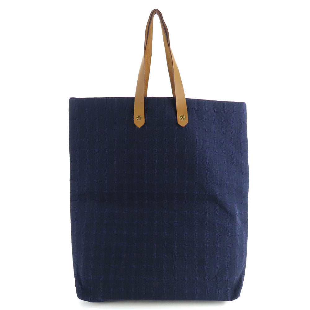 HERMES Tote Bag Cotton, Leather purple Amedaba GM unisex(Unisex) Used Authentic