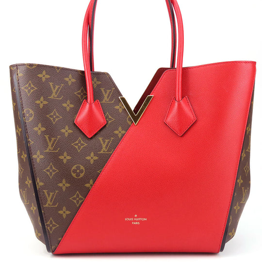 LOUIS VUITTON Tote Bag M40459 Monogram, Leather Red Kimono MM Women Used Authentic