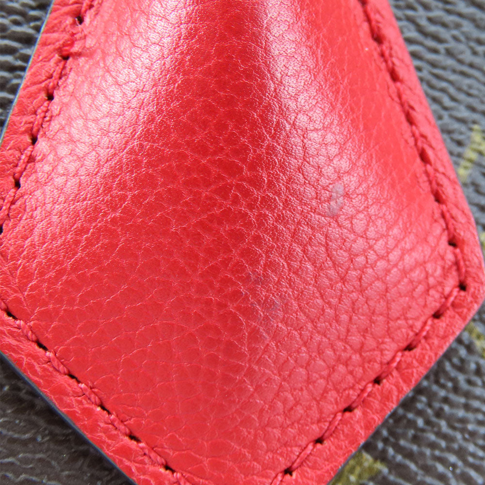 LOUIS VUITTON Tote Bag M40459 Monogram, Leather Red Kimono MM Women Used Authentic