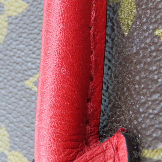 LOUIS VUITTON Tote Bag M40459 Monogram, Leather Red Kimono MM Women Used Authentic