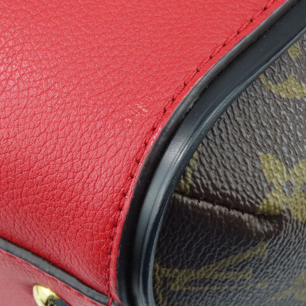 LOUIS VUITTON Tote Bag M40459 Monogram, Leather Red Kimono MM Women Used Authentic