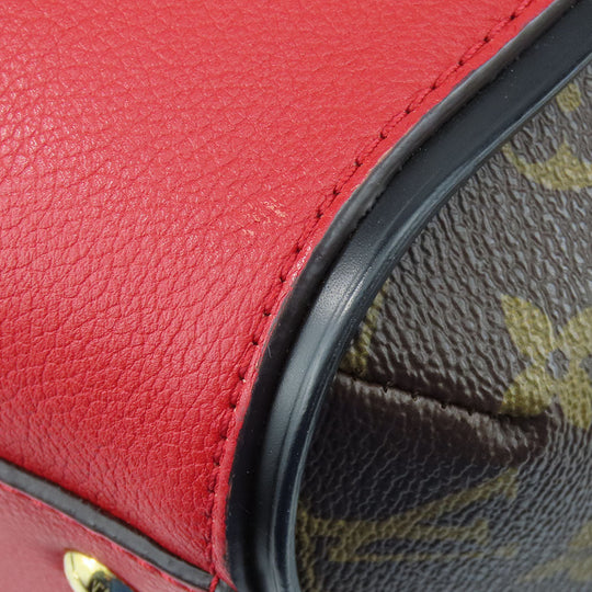 LOUIS VUITTON Tote Bag M40459 Monogram, Leather Red Kimono MM Women Used Authentic