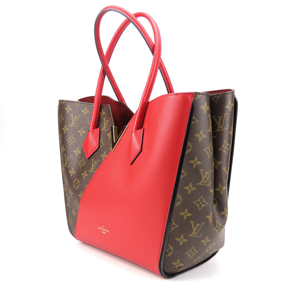 LOUIS VUITTON Tote Bag M40459 Monogram, Leather Red Kimono MM Women Used Authentic