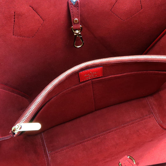 LOUIS VUITTON Tote Bag M40459 Monogram, Leather Red Kimono MM Women Used Authentic