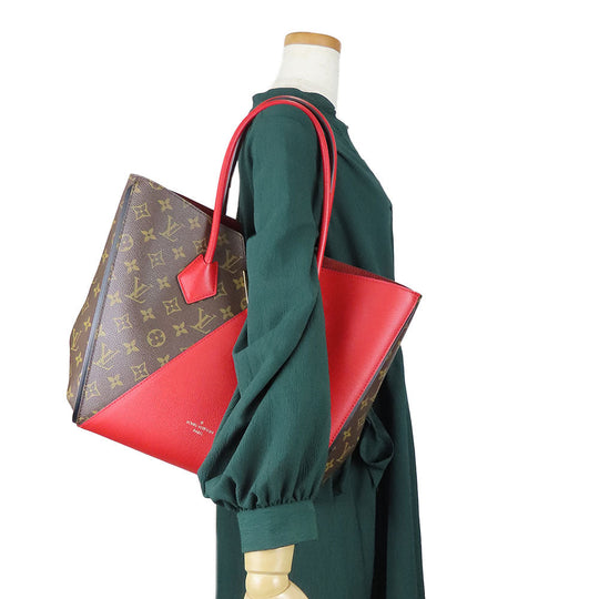 LOUIS VUITTON Tote Bag M40459 Monogram, Leather Red Kimono MM Women Used Authentic