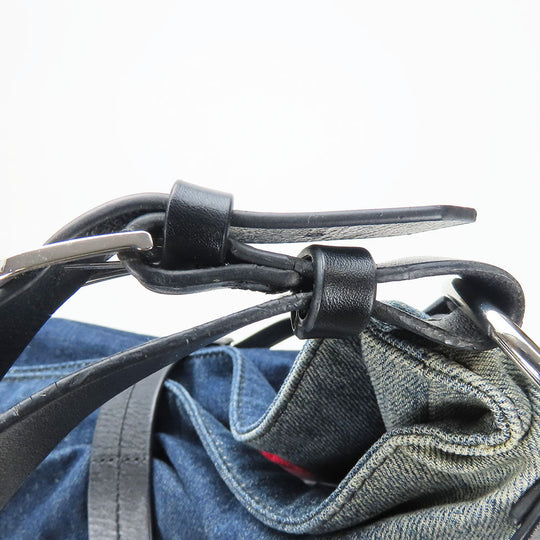 DIESEL Shoulder Bag Denim, Leather Indigo Women Used Authentic