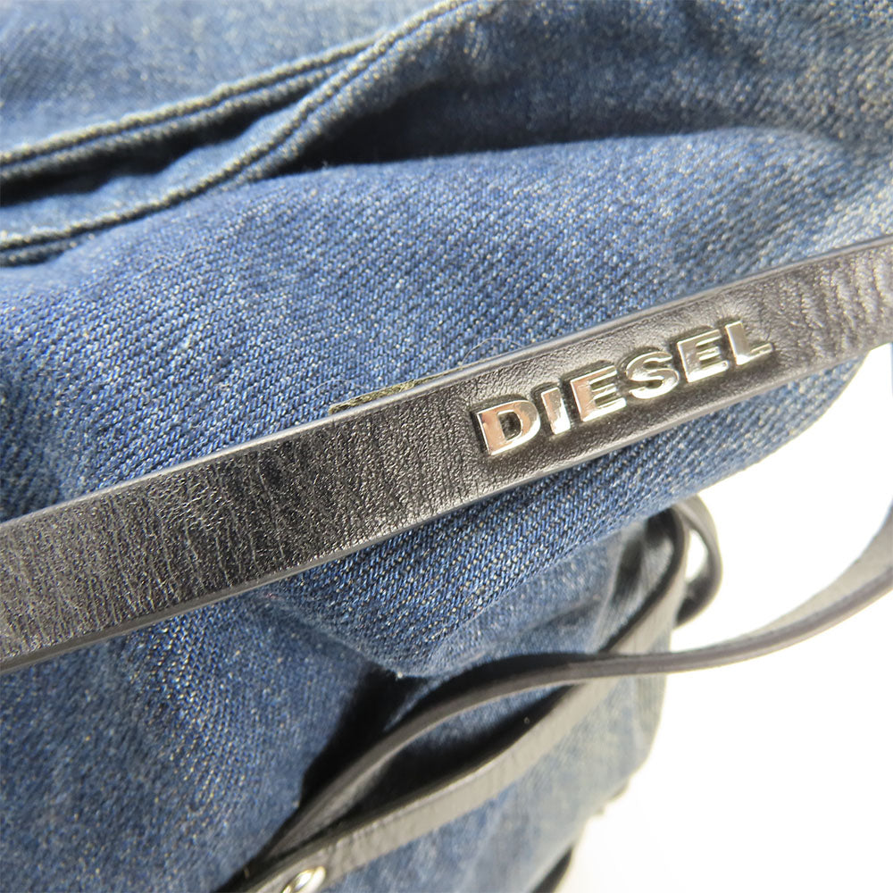 DIESEL Shoulder Bag Denim, Leather Indigo Women Used Authentic