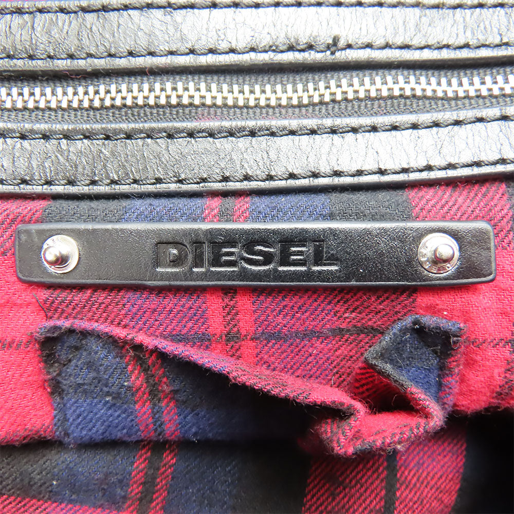 DIESEL Shoulder Bag Denim, Leather Indigo Women Used Authentic