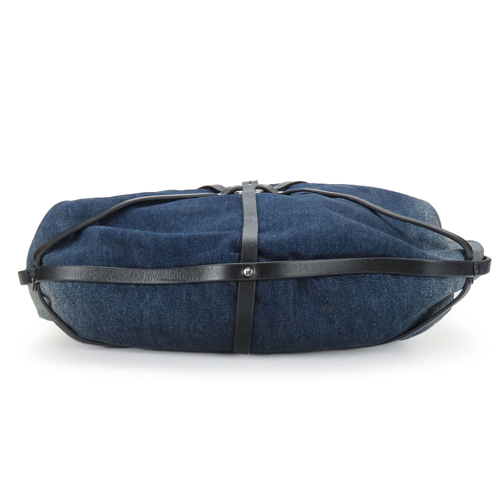 DIESEL Shoulder Bag Denim, Leather Indigo Women Used Authentic