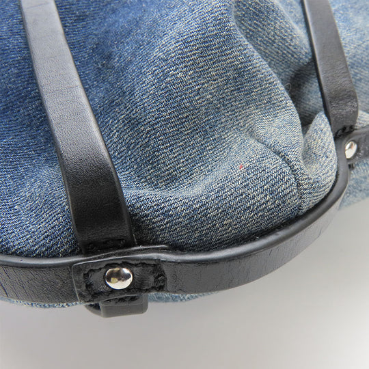 DIESEL Shoulder Bag Denim, Leather Indigo Women Used Authentic