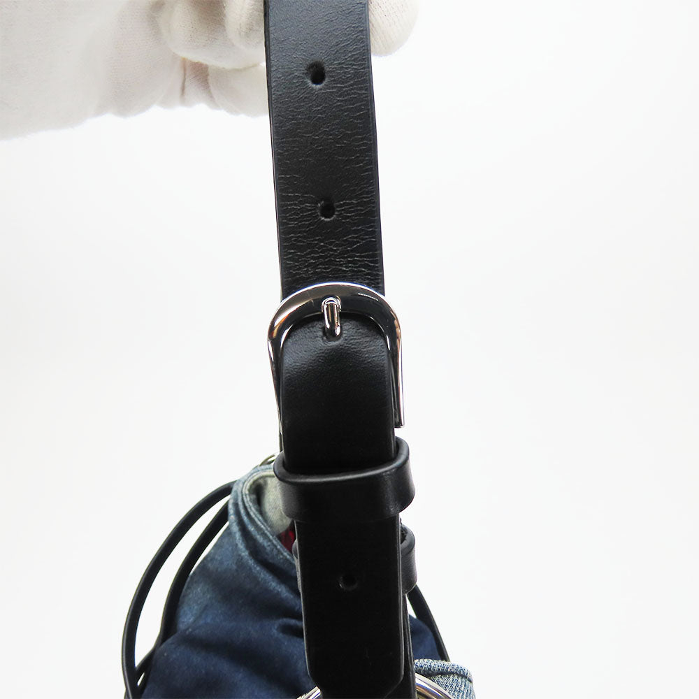 DIESEL Shoulder Bag Denim, Leather Indigo Women Used Authentic