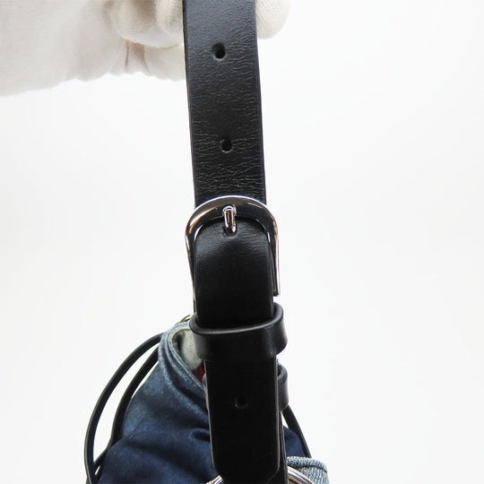 DIESEL Shoulder Bag Denim, Leather Indigo Women Used Authentic