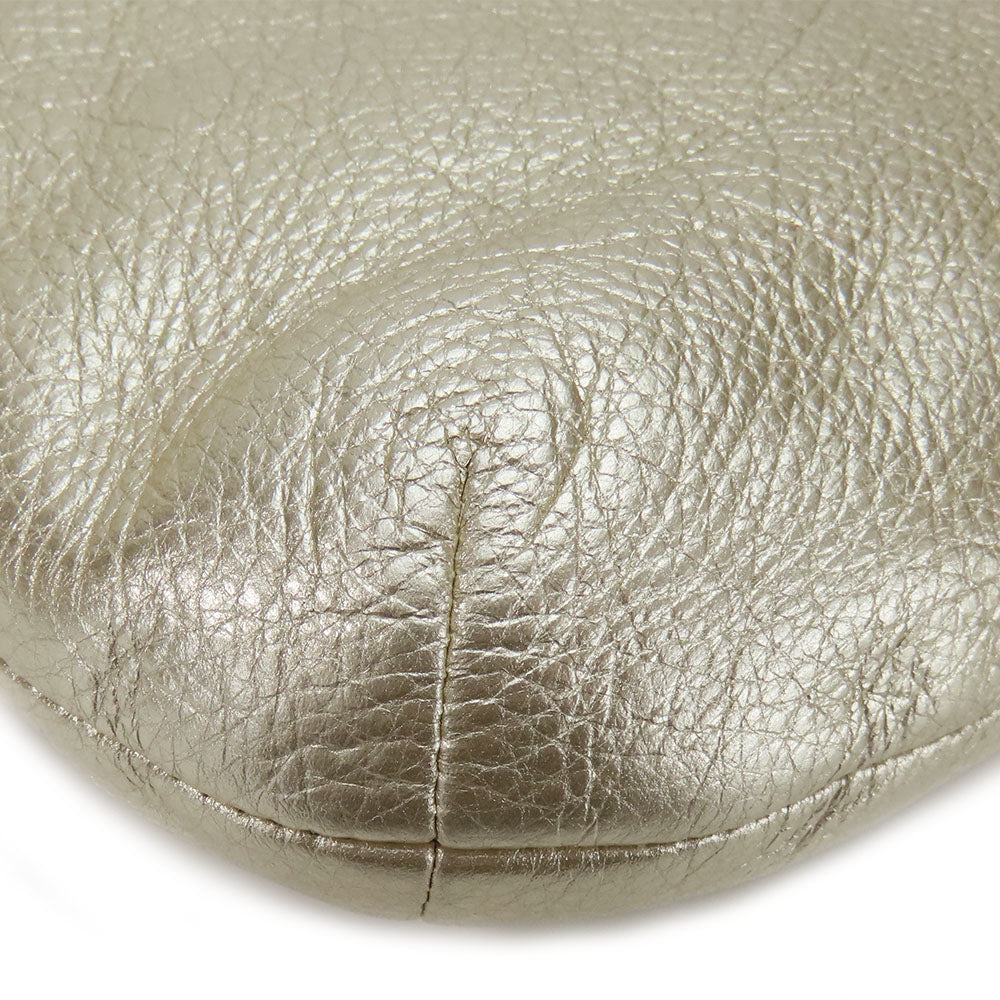 COACH Shoulder Bag 14771 leather gold Christine Women Used Authentic