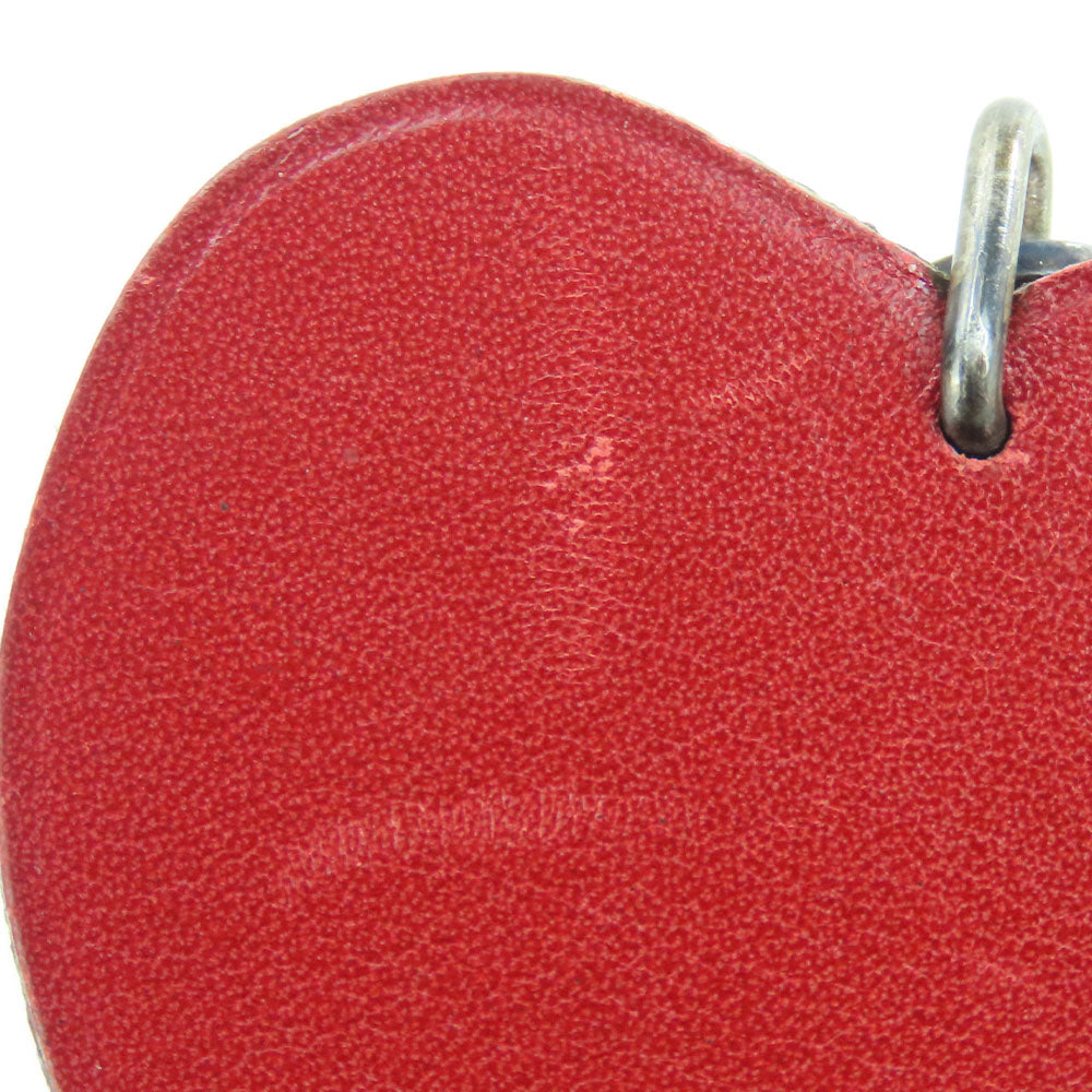 HERMES Bag charm Leather, Silver925 Red Apple Women Used Authentic