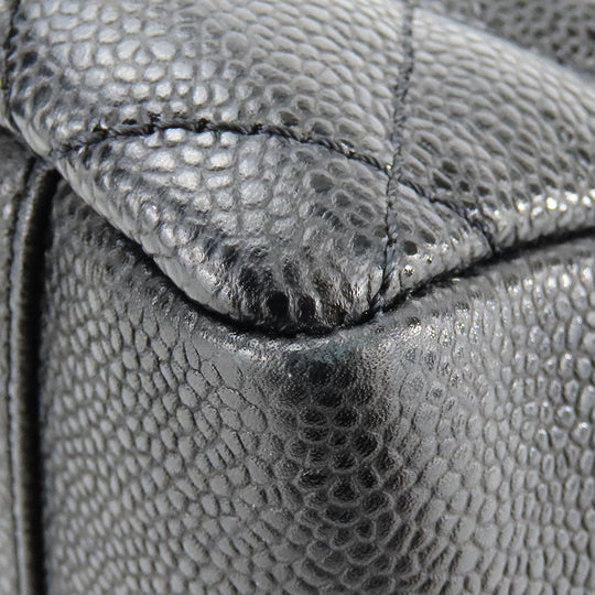 CHANEL Tote Bag Caviar skin black Matrasse GST Women Used Authentic