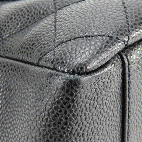 CHANEL Tote Bag Caviar skin black Matrasse GST Women Used Authentic