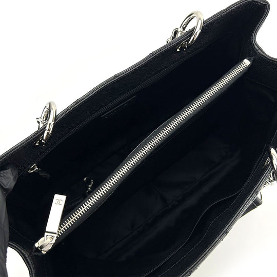 CHANEL Tote Bag Caviar skin black Matrasse GST Women Used Authentic