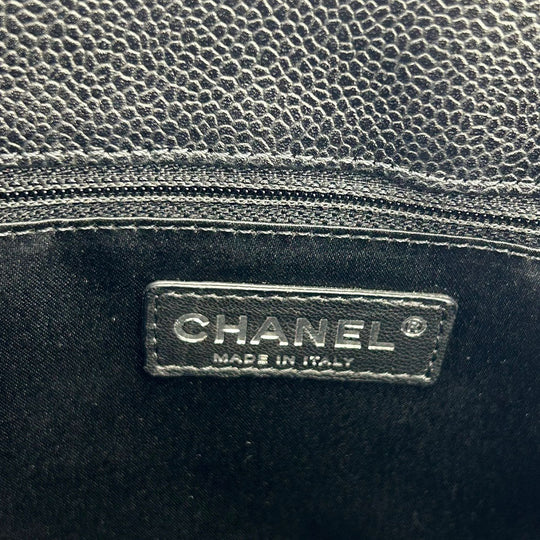CHANEL Tote Bag Caviar skin black Matrasse GST Women Used Authentic