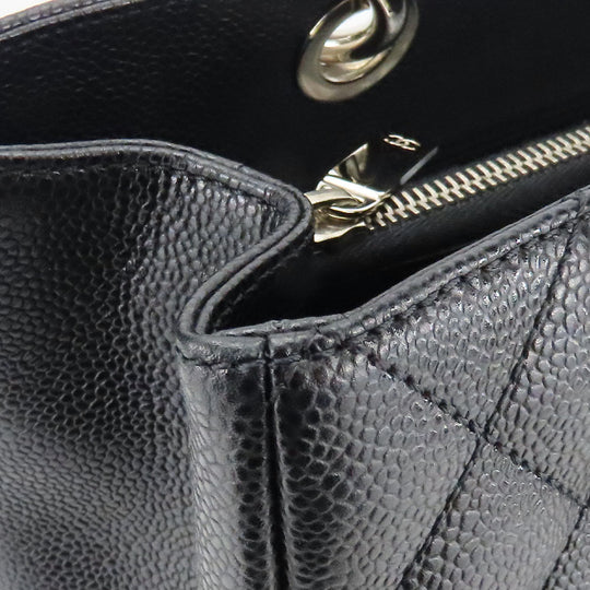 CHANEL Tote Bag Caviar skin black Matrasse GST Women Used Authentic