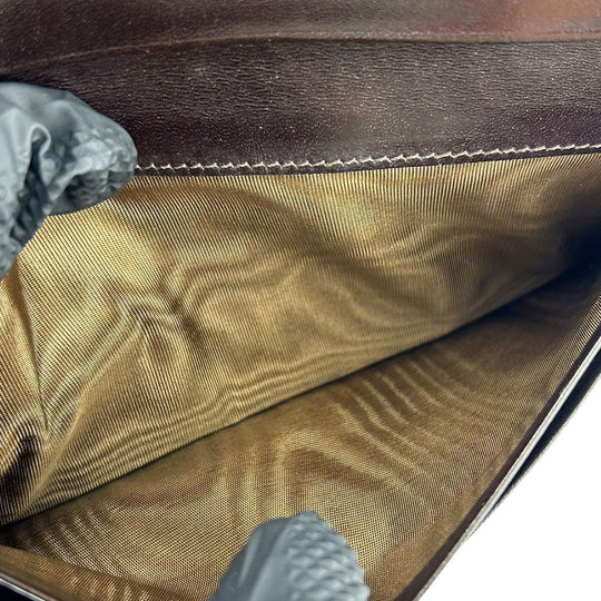 FENDI Long Wallet Purse Canvas, Leather Brown Zucca Women Used Authentic