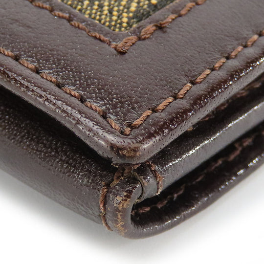 FENDI Long Wallet Purse Canvas, Leather Brown Zucca Women Used Authentic