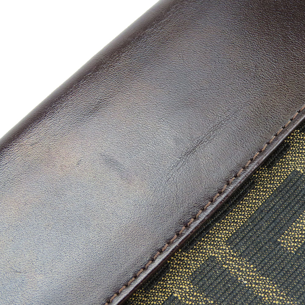 FENDI Long Wallet Purse Canvas, Leather Brown Zucca Women Used Authentic
