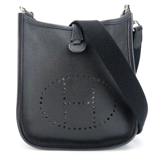 HERMES Shoulder Bag Epsom black Evelyn TPM Women Used Authentic
