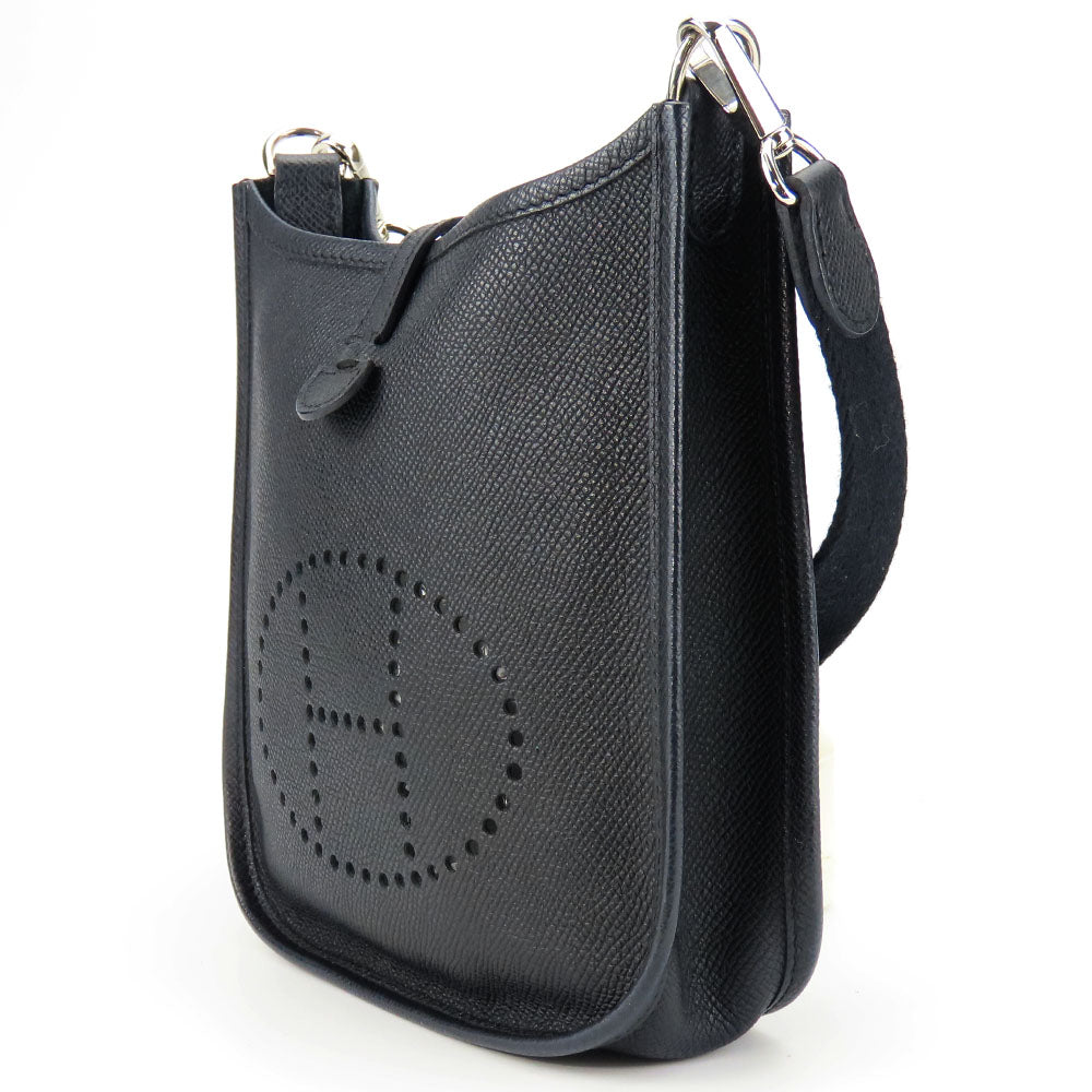HERMES Shoulder Bag Epsom black Evelyn TPM Women Used Authentic