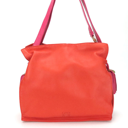 LOEWE Shoulder Bag Nappa leather pink flamenco Women Used Authentic