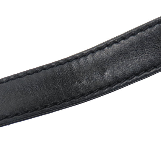 CHANEL Shoulder Bag leather black Matelasse stitch Women Used Authentic