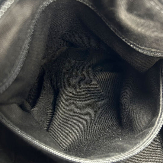 CHANEL Shoulder Bag leather black Matelasse stitch Women Used Authentic