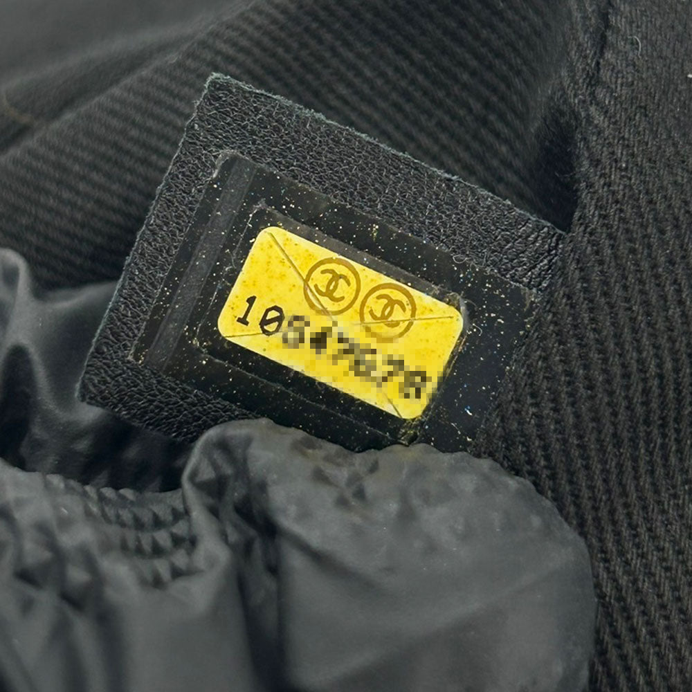 CHANEL Shoulder Bag leather black Matelasse stitch Women Used Authentic