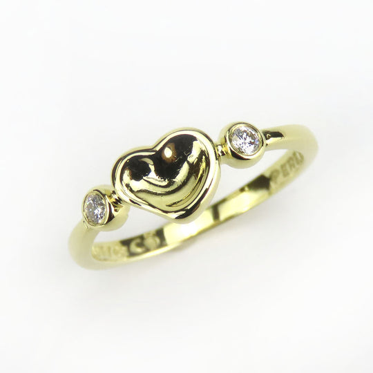 TIFFANY&Co. Ring K18 Yellow Gold, Diamond Yellow Gold Full heart Women Used Authentic
