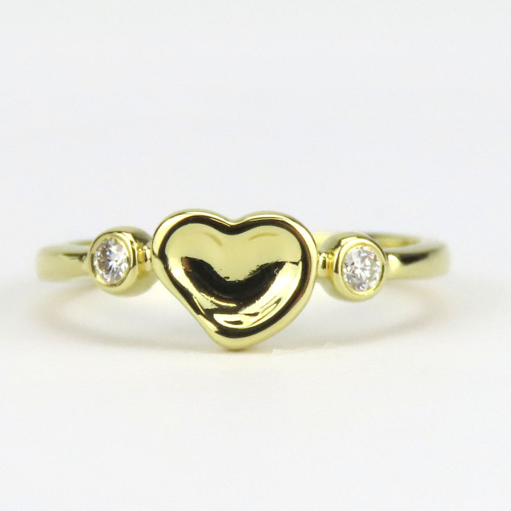 TIFFANY&Co. Ring K18 Yellow Gold, Diamond Yellow Gold Full heart Women Used Authentic