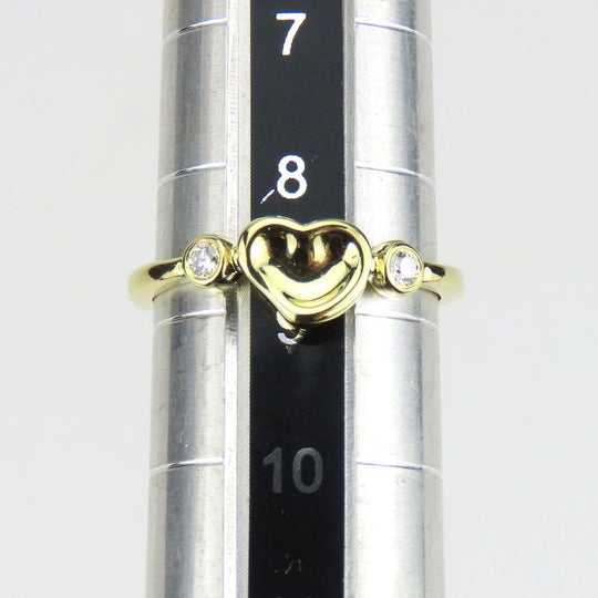 TIFFANY&Co. Ring K18 Yellow Gold, Diamond Yellow Gold Full heart Women Used Authentic