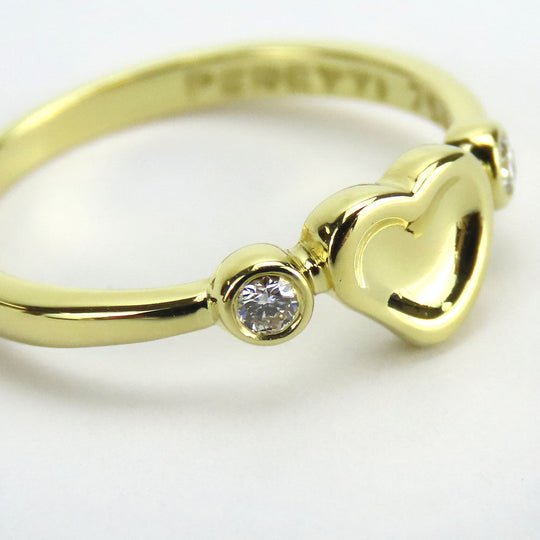 TIFFANY&Co. Ring K18 Yellow Gold, Diamond Yellow Gold Full heart Women Used Authentic