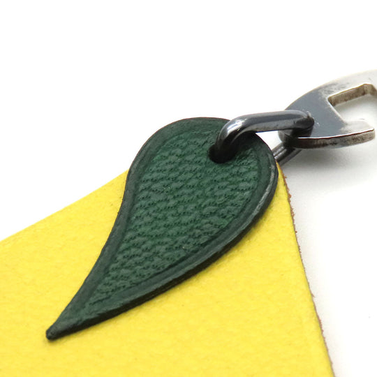 HERMES Bag charm Leather, Silver925 yellow Lemon Women Used Authentic