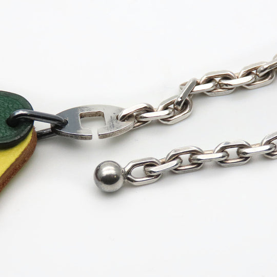 HERMES Bag charm Leather, Silver925 yellow Lemon Women Used Authentic