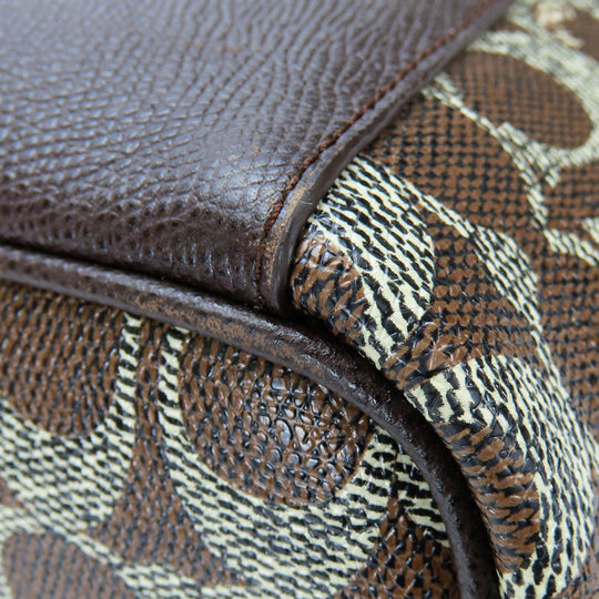 COACH Tote Bag 33480 PVC, Leather Brown Women Used Authentic