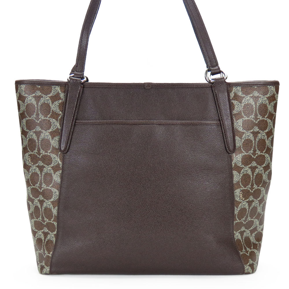 COACH Tote Bag 33480 PVC, Leather Brown Women Used Authentic
