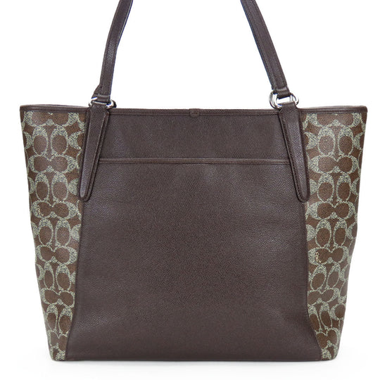 COACH Tote Bag 33480 PVC, Leather Brown Women Used Authentic